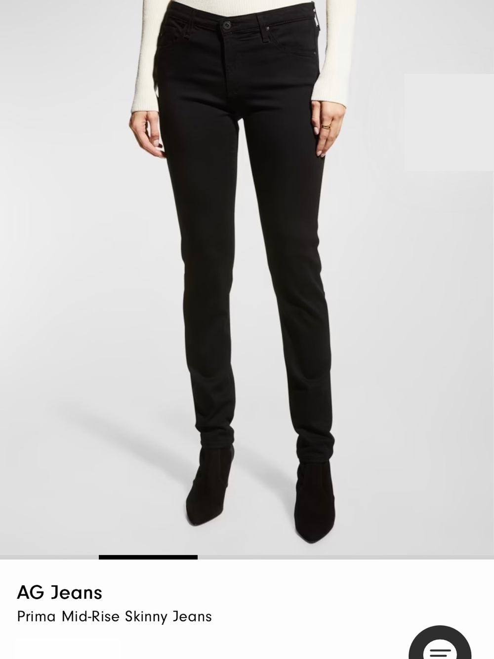 Ag Adriano Goldschmied Black Mid-Rise Skinny Jeans
